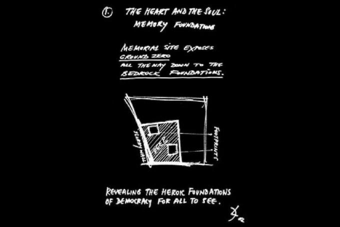 द हार्ट एंड द सोल: मेमोरी फ़ाउंडेशन - दिसंबर 2002 स्लाइड डेजर्ट प्रेजेंटेशन से डैनियल लिब्सेकंड इनिशियल स्केच आइडिया